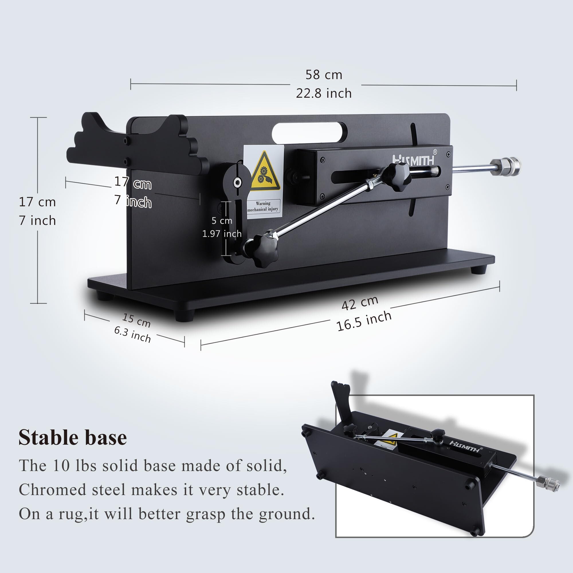 Hismith Table Top 2.0 - Máquina sexual premium con aplicación y mando a distancia/cable, control 3 en 1, máquina de ficker con bolsa portátil, máquina de amor con sistema KlicLok, Negro