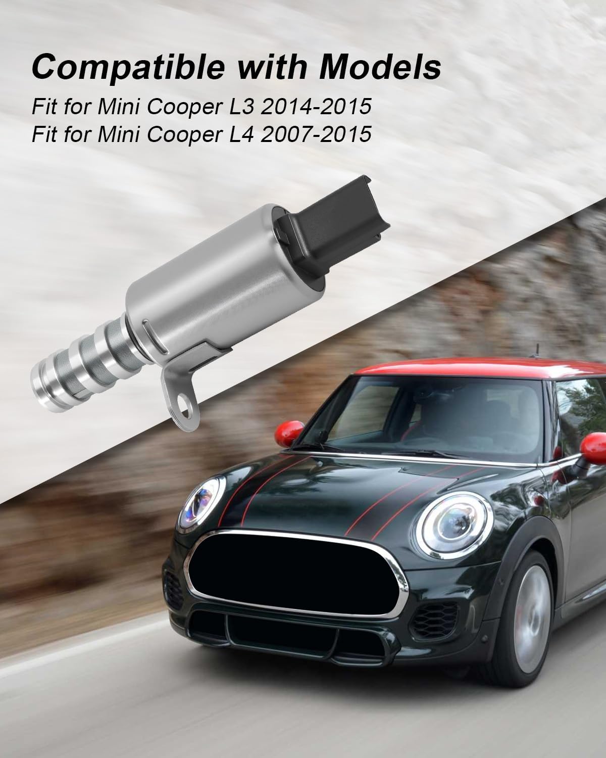 11367566652 Variable Valve Timing VVT Solenoid, Camshaft Crankshaft Position Sensor Fit for Mini Cooper 2007-2015 Cooper Countryman 2011-2016 Cooper Paceman 2013-2016, Replace 13627561753