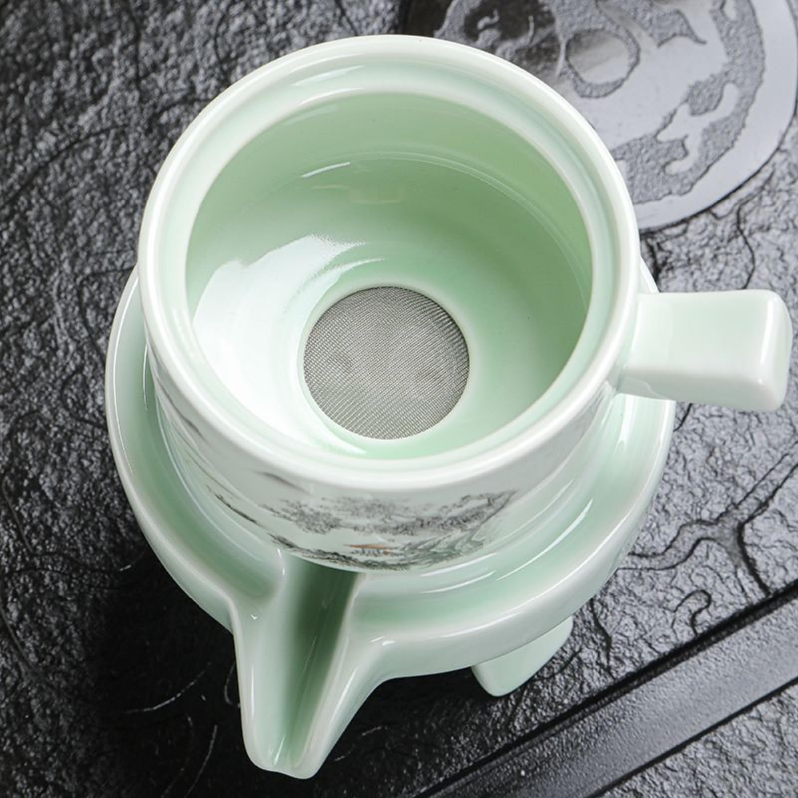 Półautomatyczny zestaw do herbaty kungfu, 200 ml, ceramiczny zaparzacz do herbaty
