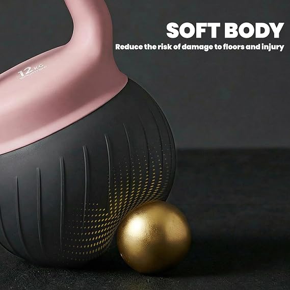 SPORTNOW 6kg Soft Kettlebell w/Anti-Slip Grip for Weight Lifting, Pink | Kettle Bell, for Home Gym, Strength Training