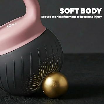 SPORTNOW 6kg Soft Kettlebell w/Anti-Slip Grip for Weight Lifting, Pink | Kettle Bell, for Home Gym, Strength Training