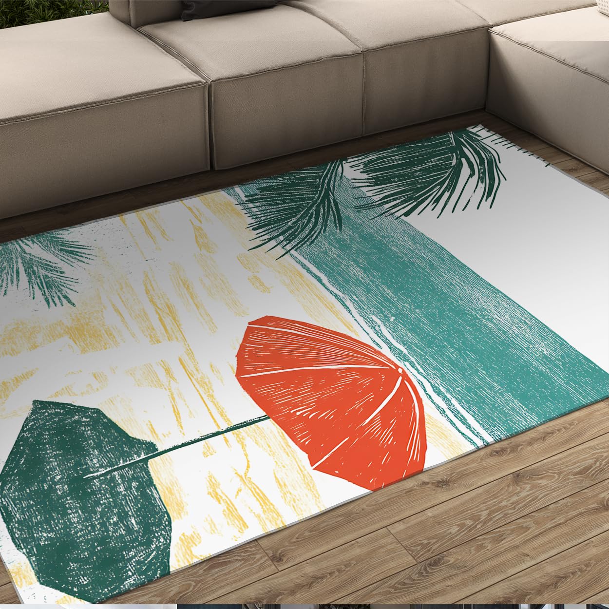 Tapis plage antidérapant et lavable à poils ras pour cuisine