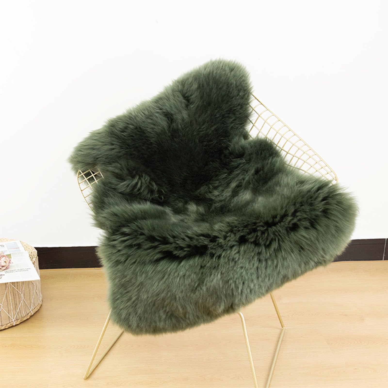 RZLWOOL Genuine Sheepskin Rug New Zealand Fluffy Lambskin Rug, Natural Luxury Sheepskin Throw for Bedroom Living Room Children's Room - Premium Area