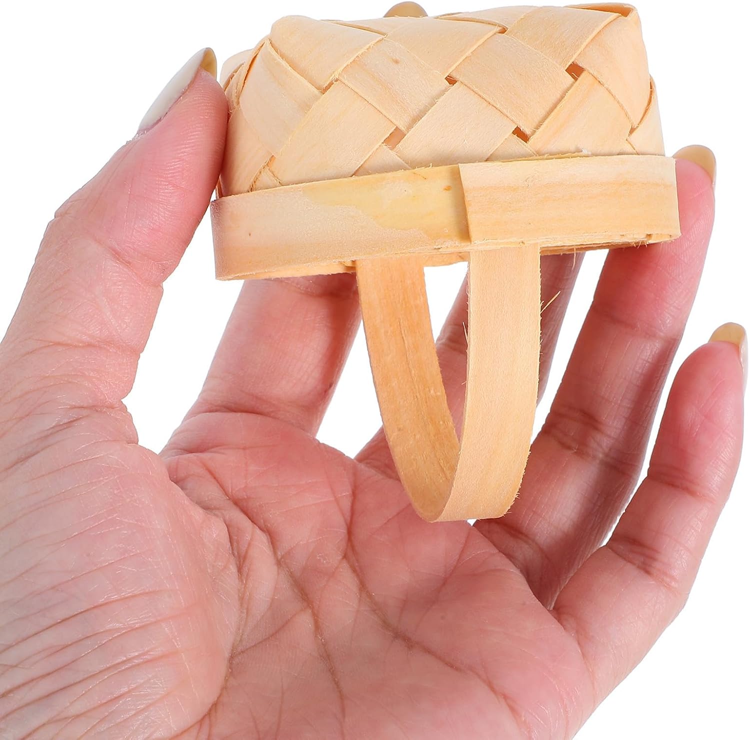 Toddmomy 14 Piece Mini Woven Wood Basket with Handles, Handmade