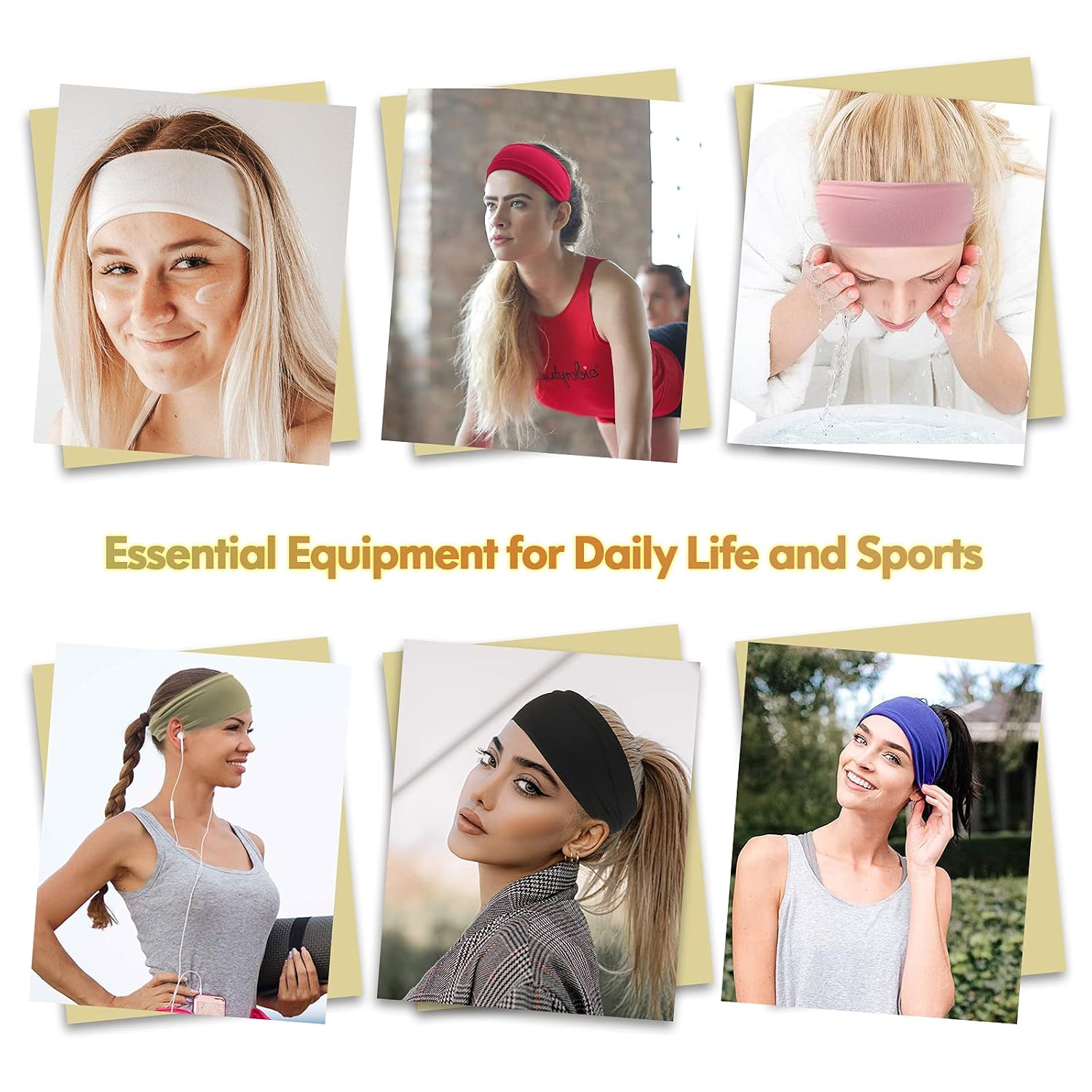 OAOLEER 14 Pack Women's Headbands Sweat Non-Slip Elastic Solid Colors Hair Bands for Fitness Workout Running (14 Solid Colors)