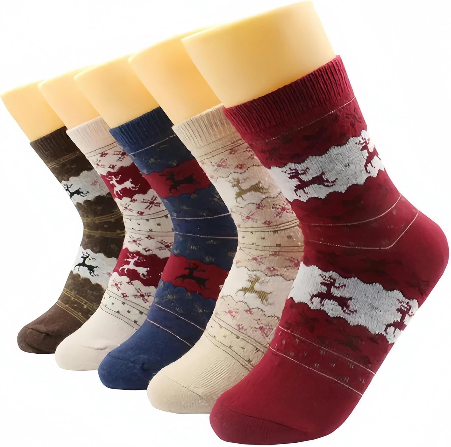 KOSTEN Men'S Women'S Socks 5 Pairs Winter Warmer Women Thicken Thermal Snow Socks For Women