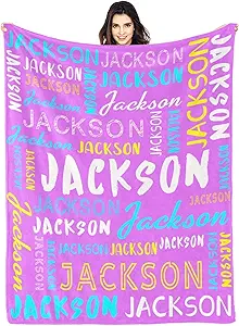 Personalized Name Blanket Customized Baby Blankets for Girls Boys Adults Monogrammed Blankets and Throws Christmas Birthday Mothers Fathers Valentines Day Gift