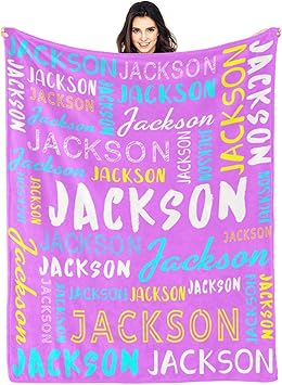 Personalized Name Blanket Customized Baby Blankets for Girls Boys Adults Monogrammed Blankets and Throws Christmas Birthday Mothers Fathers Valentines Day Gift