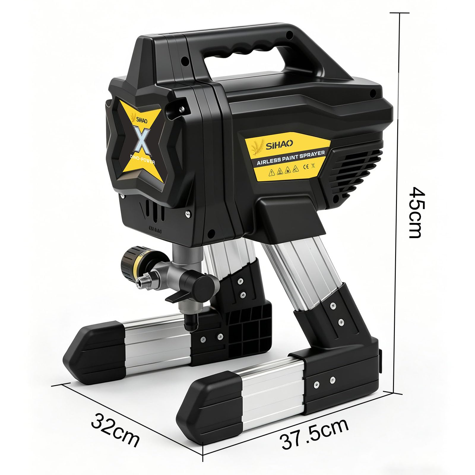Spruzzatore Vernice Airless 650W 2900 PSI, Pompa Verniciatura Senza Aria con Pistola X-450 e Ugello 517, Tubo Prolunga 30 cm, Serbatoio 20 GAL Occhiali Protettivi (DP-X6)