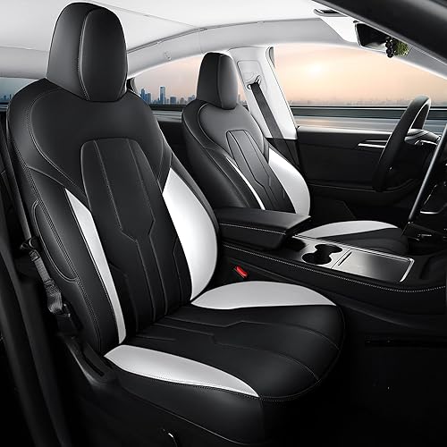 Juego completo de fundas de asiento de coche para Tesla Model Y, fundas de asiento 2024 2023 2022 2021 2020, protector de asiento de cuero napa 360