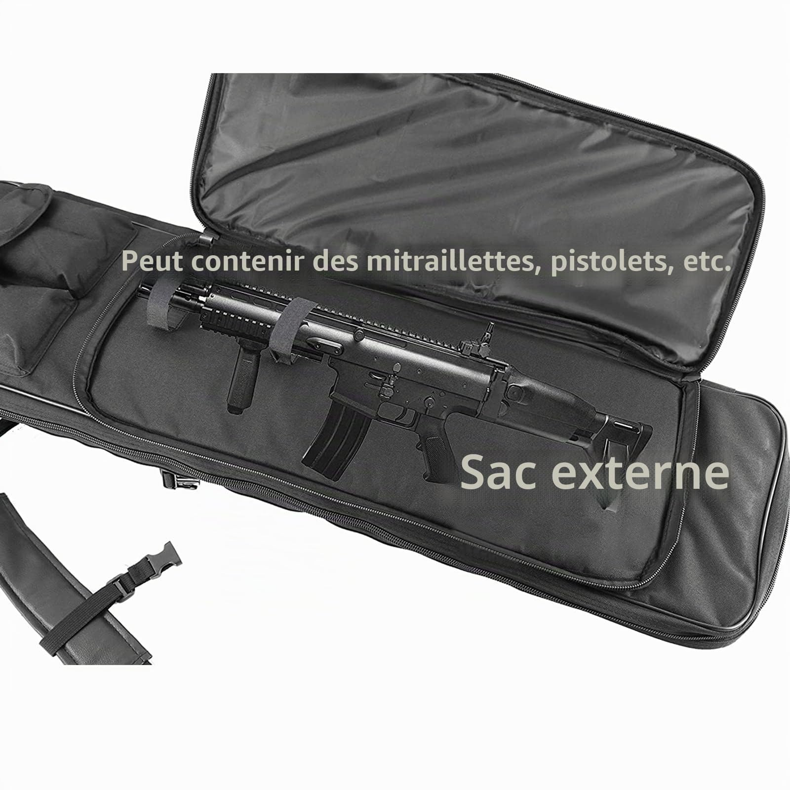Housse de Transport Airsoft,Sac À Dos Tactique de Fusil avec Rembourée,Housse de Transport pour 2 Fusils À Air,pour ArmeLongue Protection de Réplique Airsoft