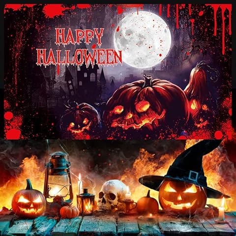WEALLIN Happy Halloween Banner, Halloween Deko Banner Cover