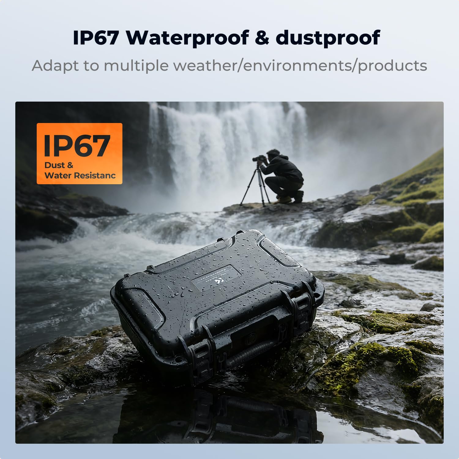 K&F CONCEPT Kamerakoffer, IP67 wasserdicht, stoßfest, staubdicht, professioneller Koffer mit maßgeschneiderter Schutzschaumstoffeinlage für Kamera/Objektiv/Präzisionsinstrumente