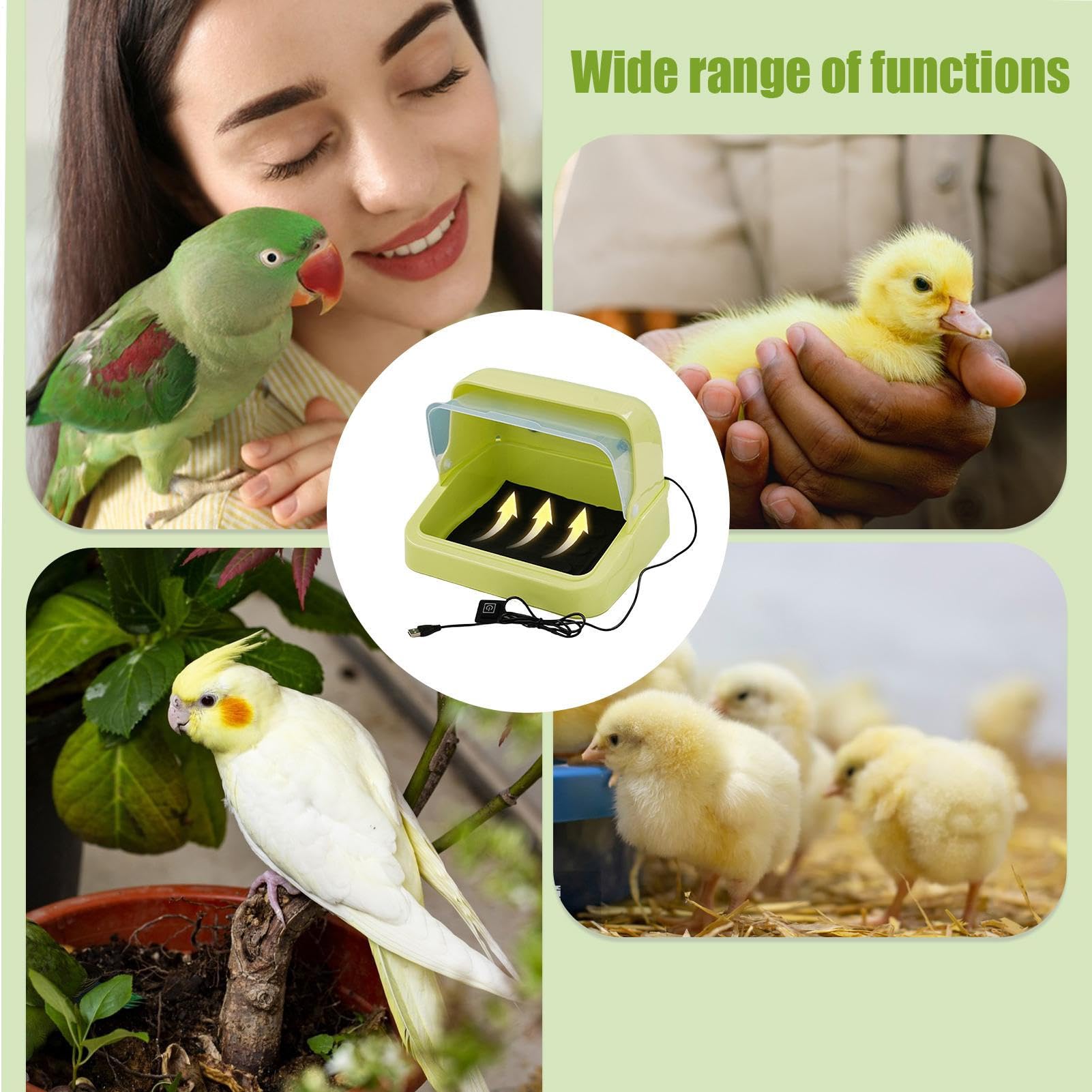 Criadoras para Pollitos con Almohadilla Térmica 3 Temperaturas Jaula de | Criadora de aves de corral Para aves de corral, patos, codornices, loros, pavos