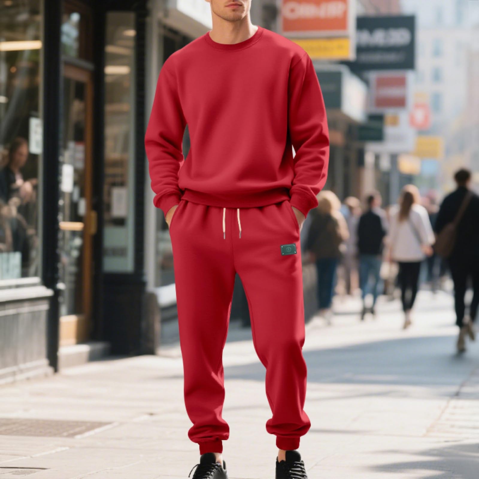 Tuta da uomo in due pezzi, per allenamenti e avventure all'aperto, antistrappo, top e pantaloni da allenamento da uomo, grigio, XL