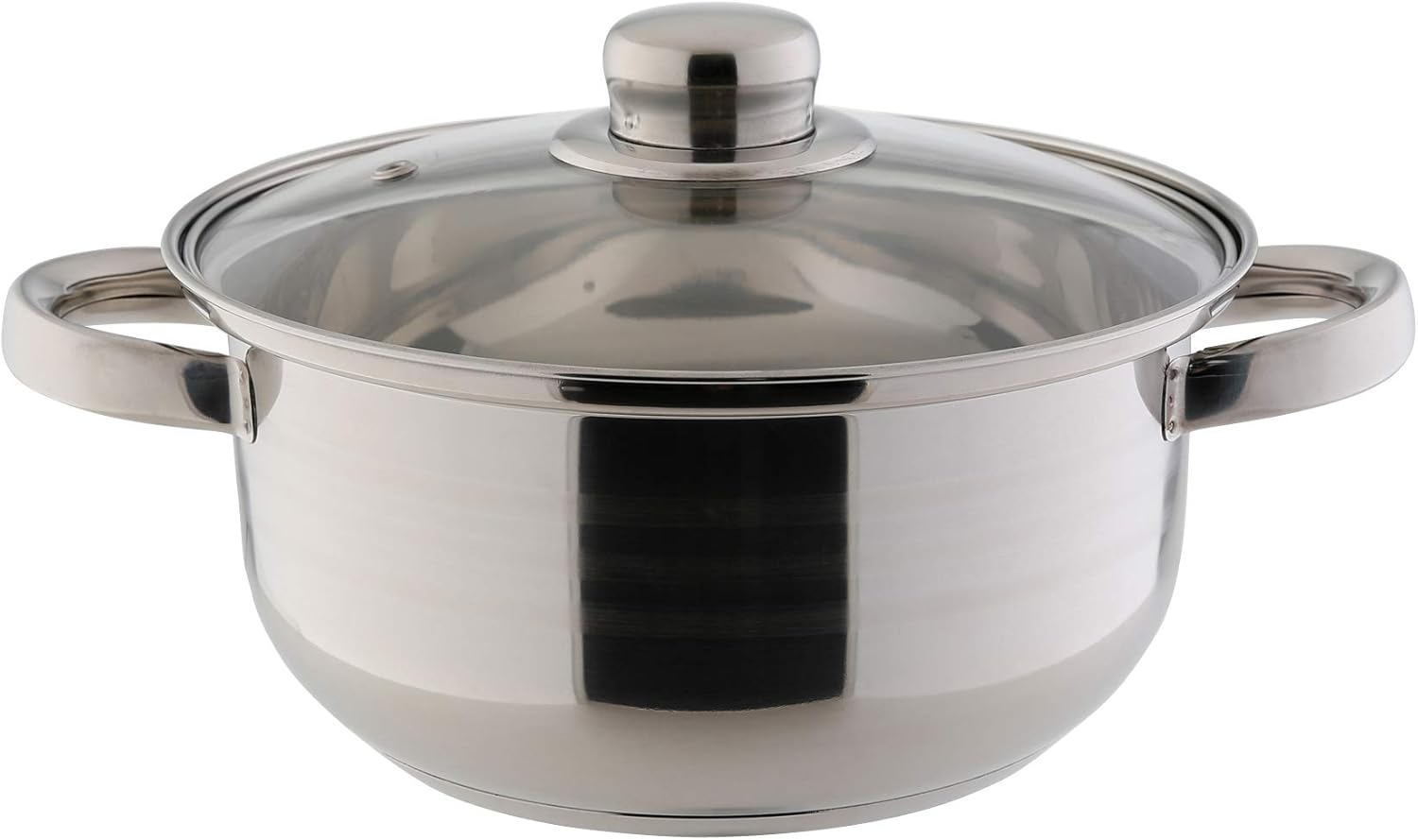 TOP STAR Soup Glass Lids-5 Piece Pot Cookware Set Stainless Steel, Silver, 46.2 x 26.2 x 18.4 cm