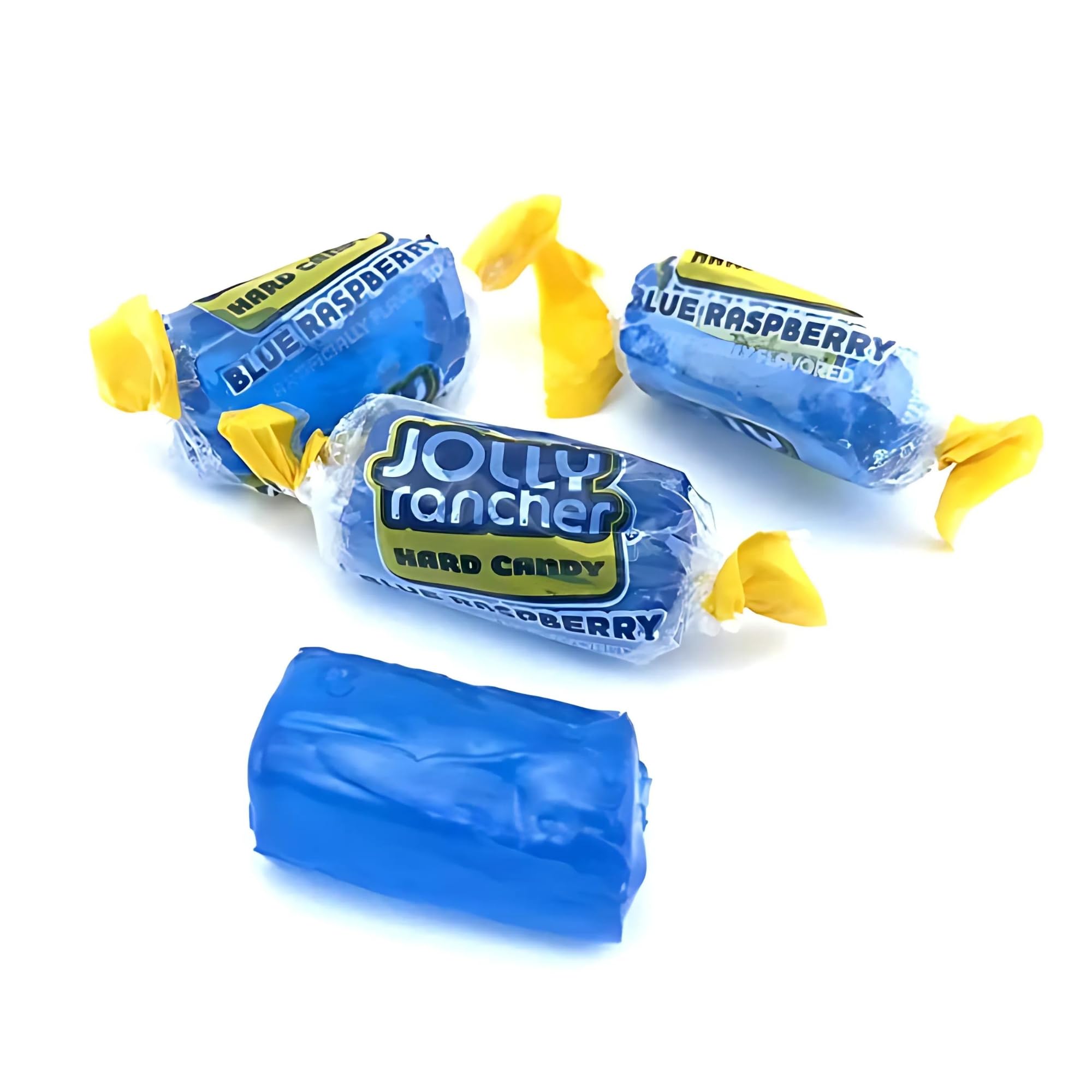 Jolly Ranchers 1 lb Blue Raspberry Hard Candy - Individually Wrapped, Sweet & Tart Crunchy Fruit Candy, Bulk Bundle with DQ Products Pocket Bag for Snacking & Parties