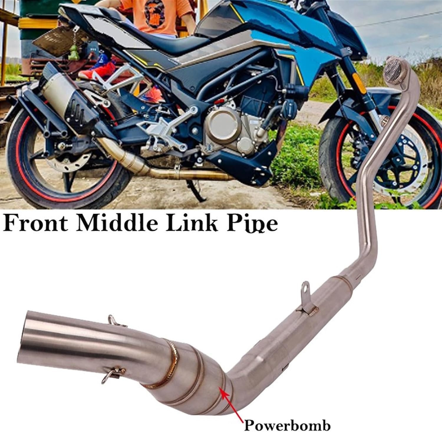 Motorcycle Exhaust Pipe for Cfmoto for Nk250 for 250Sr for Nk300 for 300Ss Motorcycle Exhaust Systems Front Middle Link Pipe