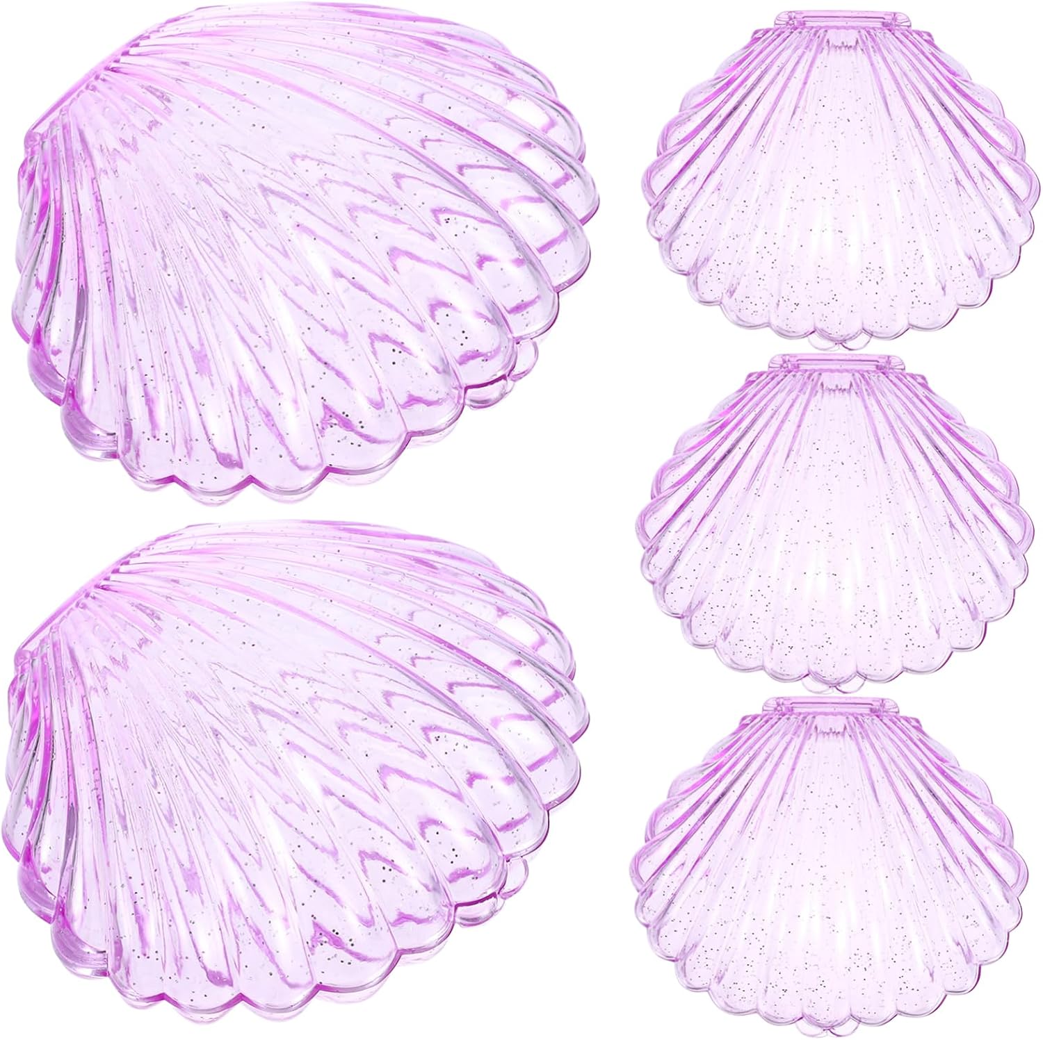 CONGARTENO 5pcs Shell Shaped Candy Box Plastic Party Favor Storage Box