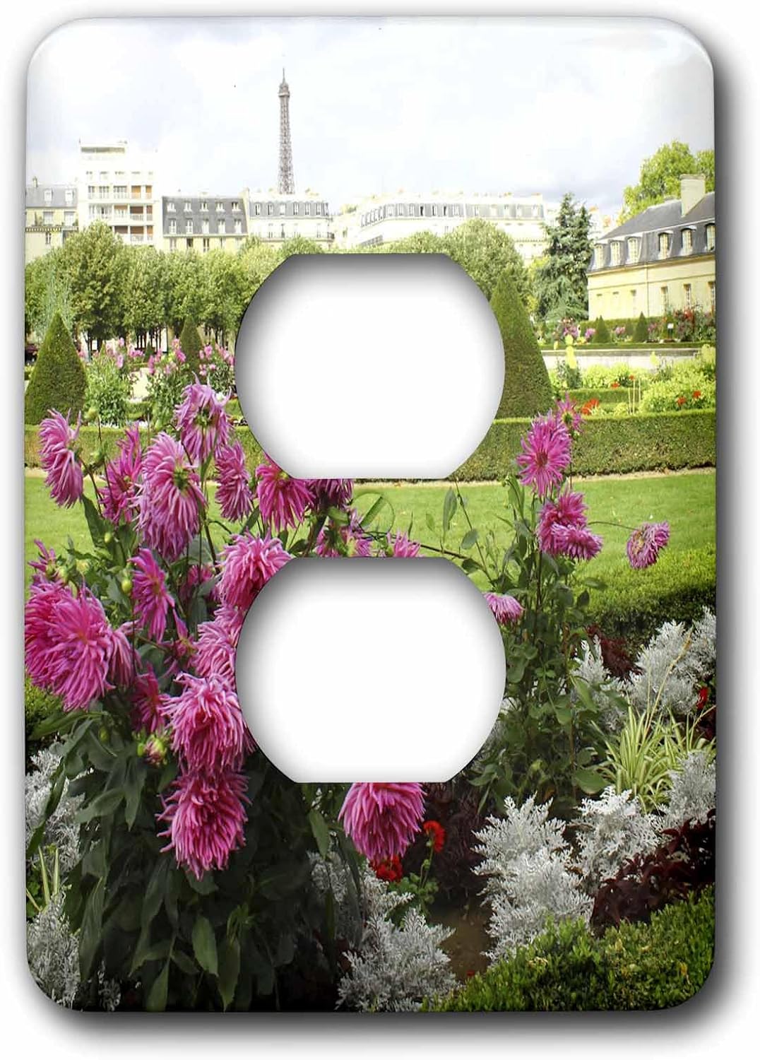 3dRose breathtaking gardens near Les Invalides in Paris 2 plug outlet cover