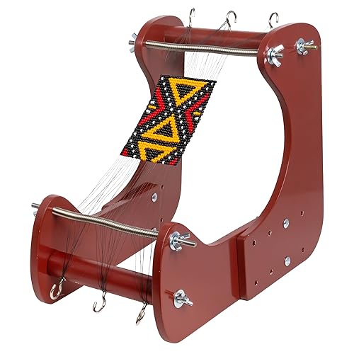 The Beadsmith ComfortLoom - Adjustable Standing Bead Loom with 4 Length Settings, Ergonomic Angled Design, Work Area 7.5” to 10.5”, Includes Illustrated Instructions & Bracelet Pattern, Patent Pending