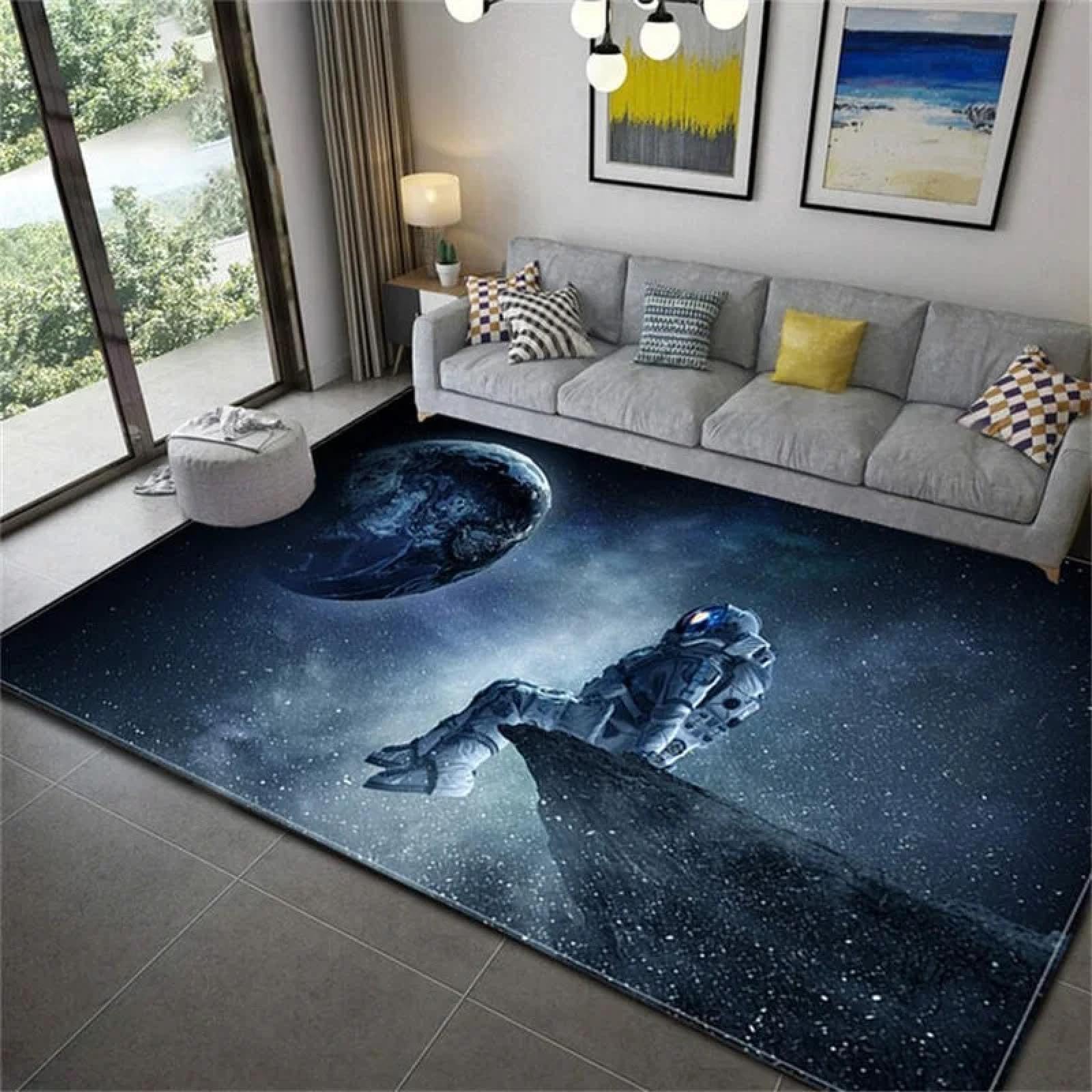 Tapis de cuisine 3D lavable et antidérapant style espace lointain