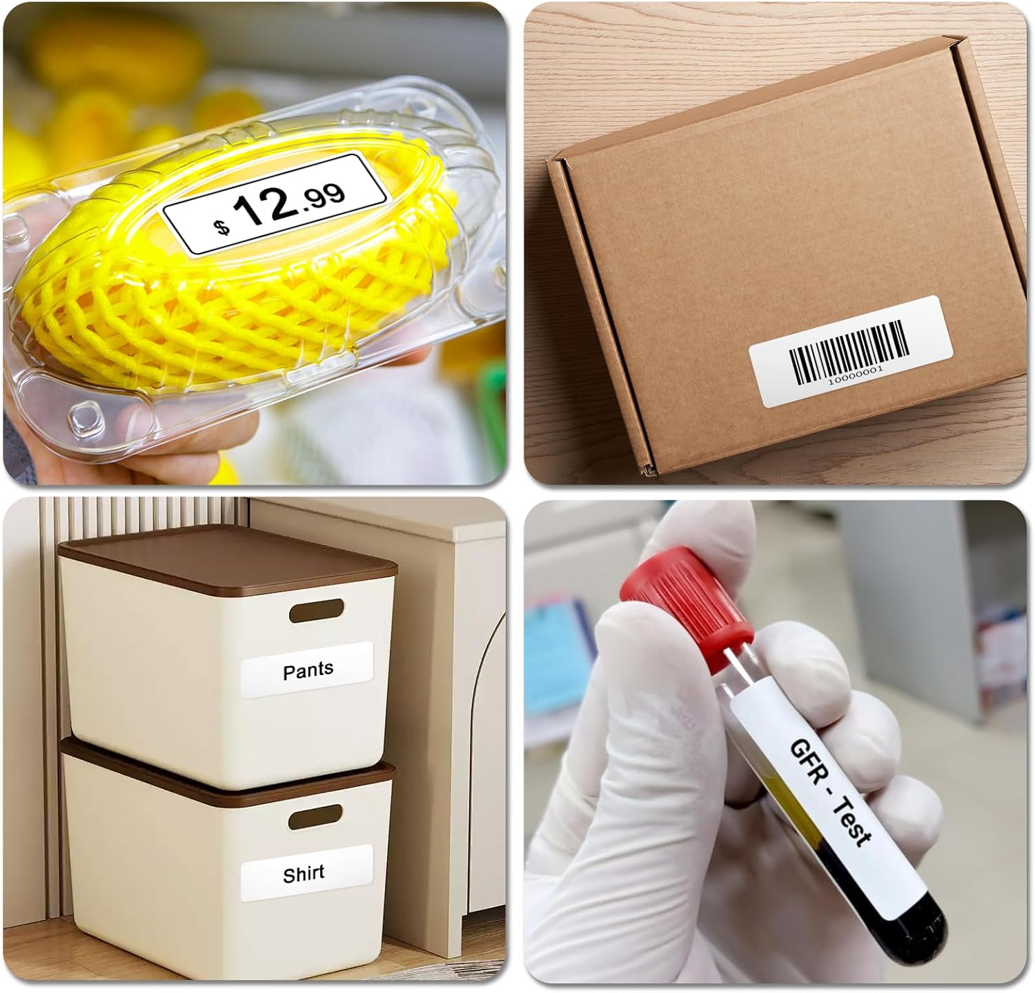 USUPERINK (4 Roll/ 400 Labels per Roll) Address Label Compatible for Brother DK1201 DK-1201 1.1" X 3.5'' (29mm x 90mm) Die-Cut Standard White Paper Shipping Barcodes Labels with Cartridge