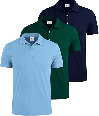 ZITY 3 Pack Polo Shirts for Men Short Sleeve Casual Golf Shirts