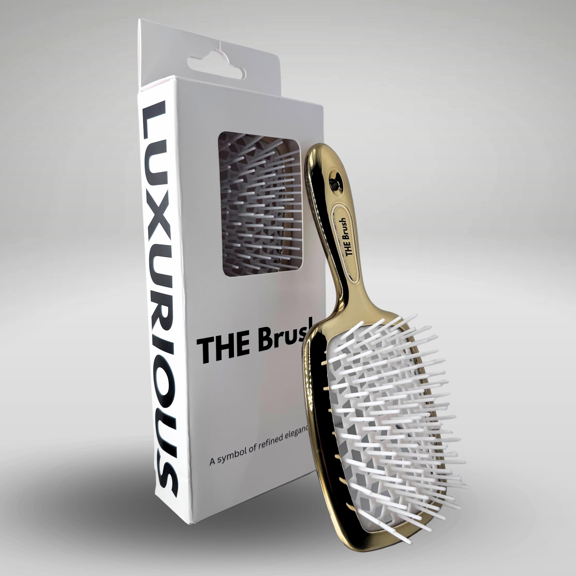 THE Brush luxury detangling hairbrush, anti static original patent - Wet or dry detangler, with versatile bristles for all hair types - long short thick curly straight, gently massages the scalp and
