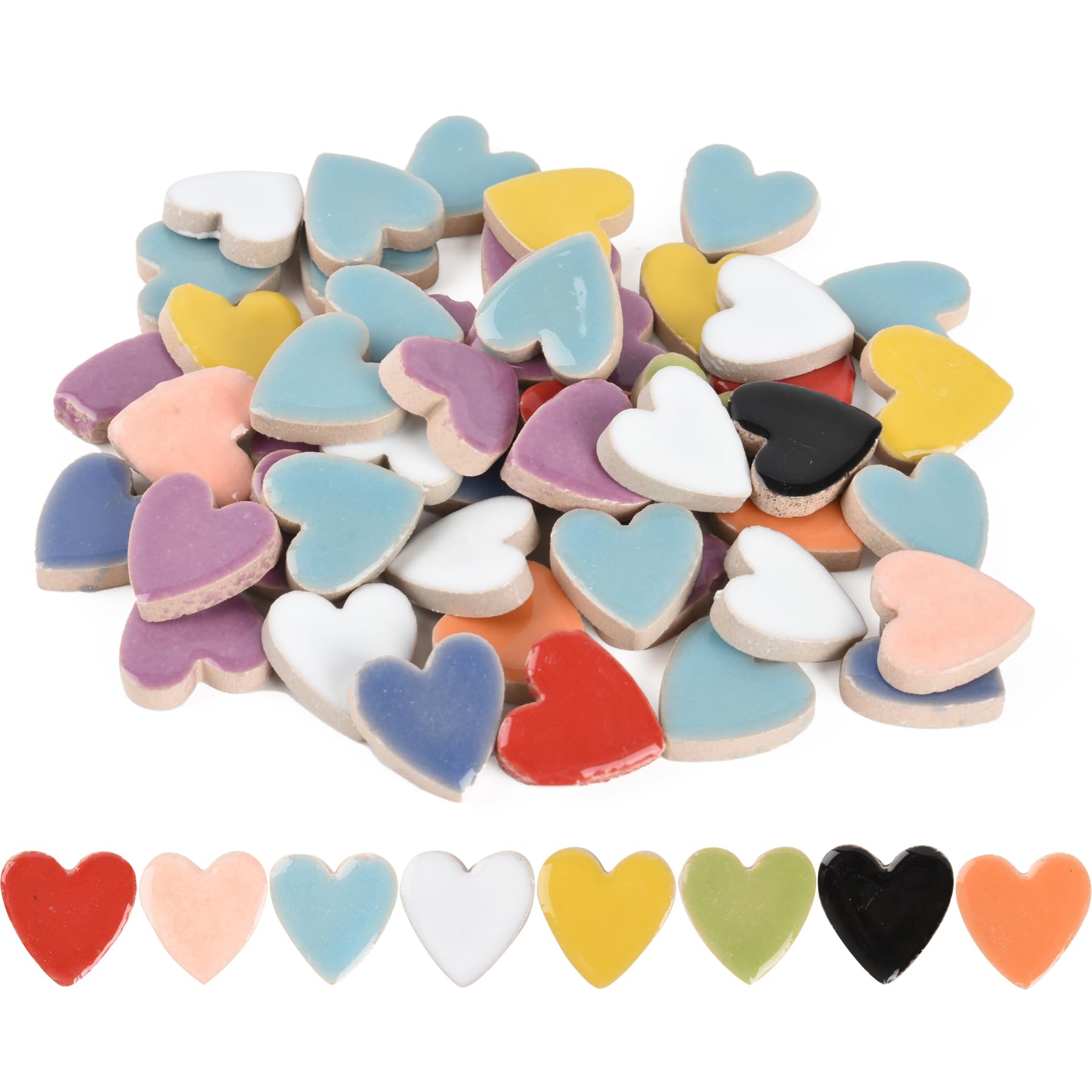 Amazon.co.jp: Redvigh ハート型モザイクタイル 200g、DIY製作