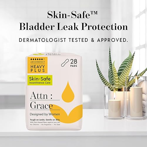 Miniatura 8 de Attn Grace Light - Almohadillas de incontinencia para mujeres (paquete de 28)  Protección de la piel sensible de alta absorción para fugas de vejiga