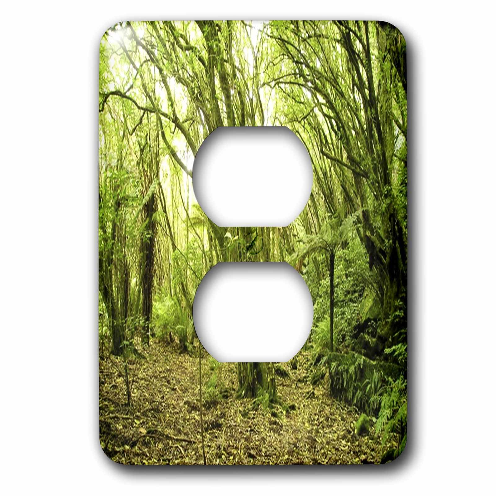 Forêt de bambou grande plaque double prise 3dRose pour un salon style zen