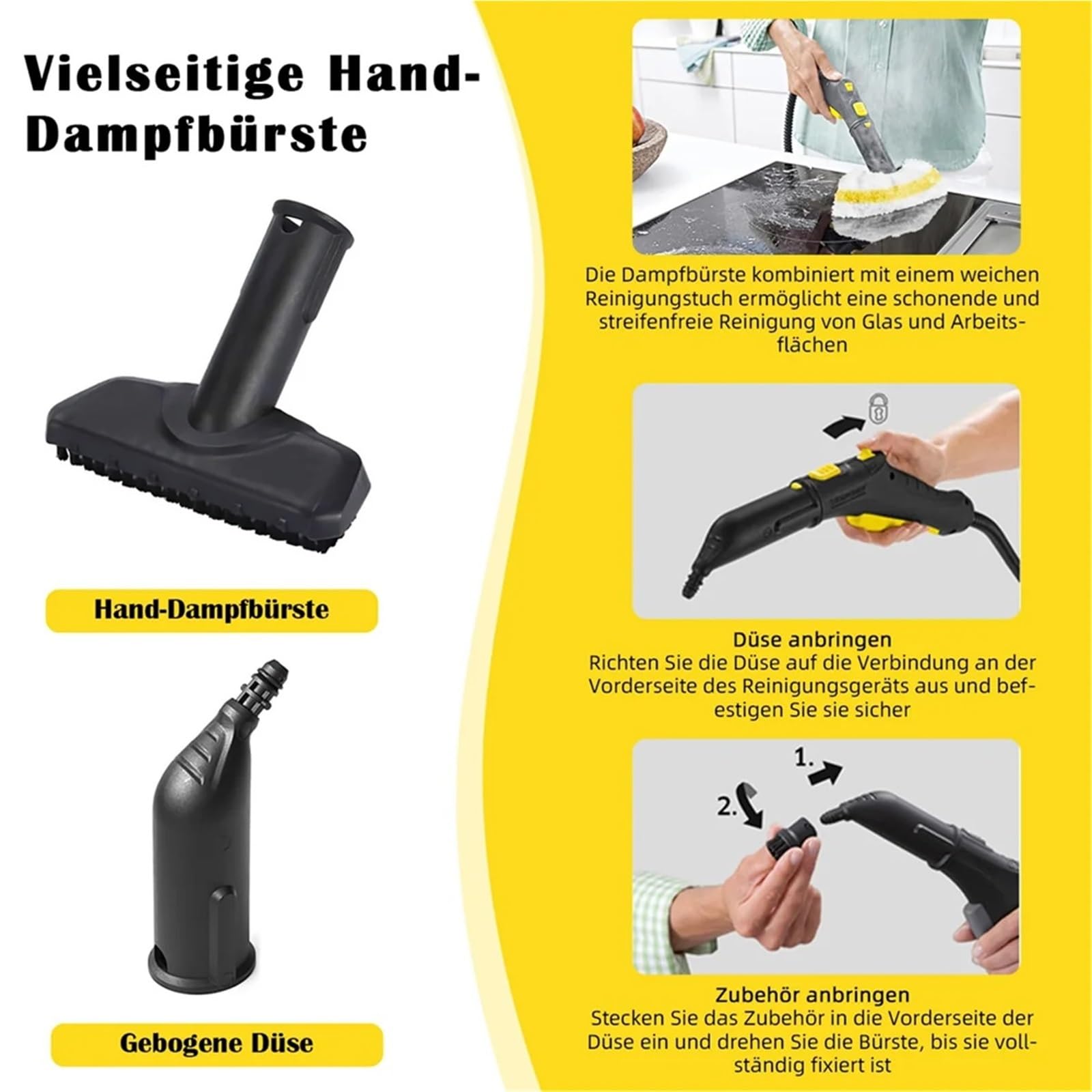 Compatibile con Karcher, Set Accessori SC1-SC5, per Pulitore Vapore