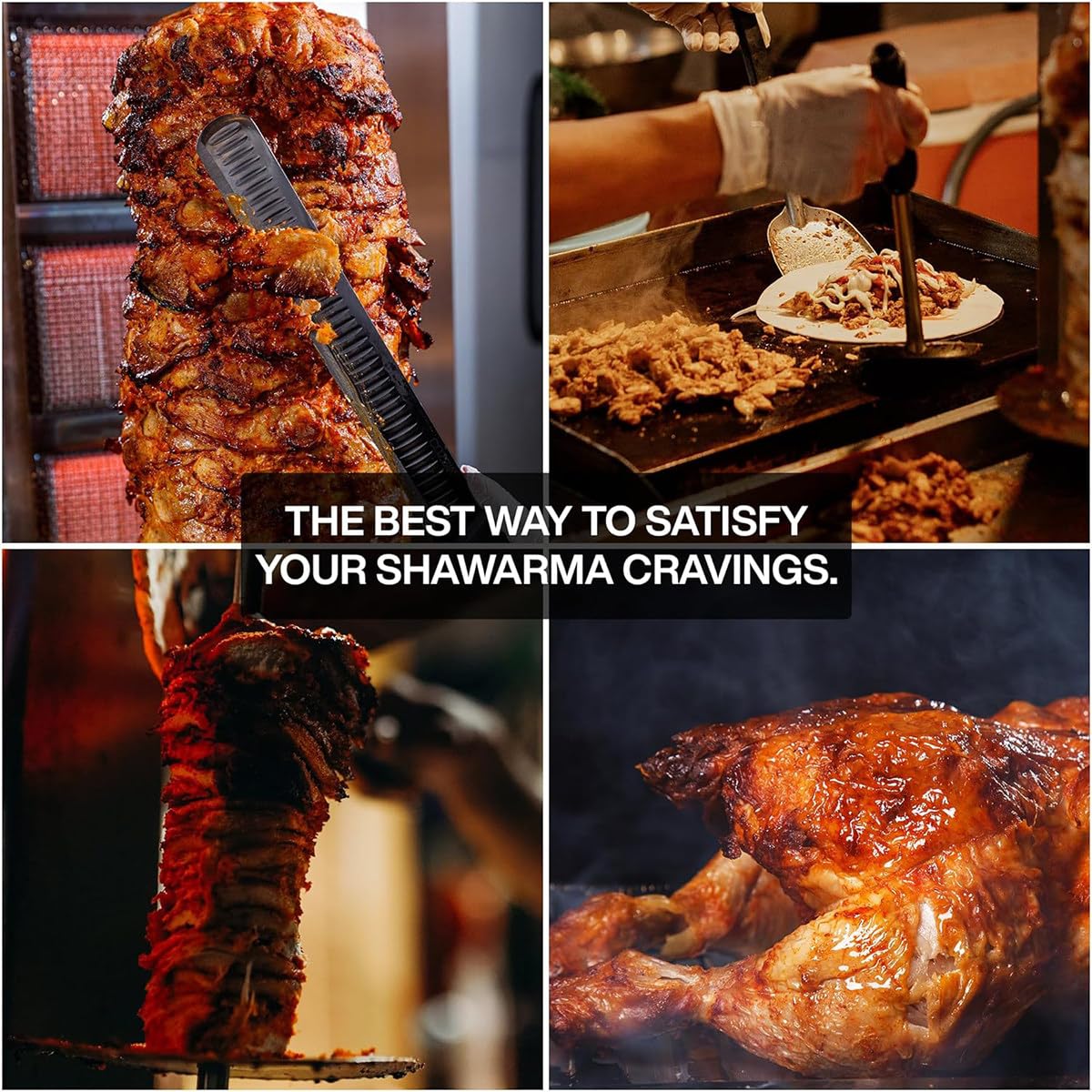 Genérico Máquina para Hacer Doner Kebab a Gas, asador Giratorio de 360 ​​Grados para Carne, asador de Pollo Turco Comercial para mostrador con Quemador, asador Vertical para Kebab a Gas