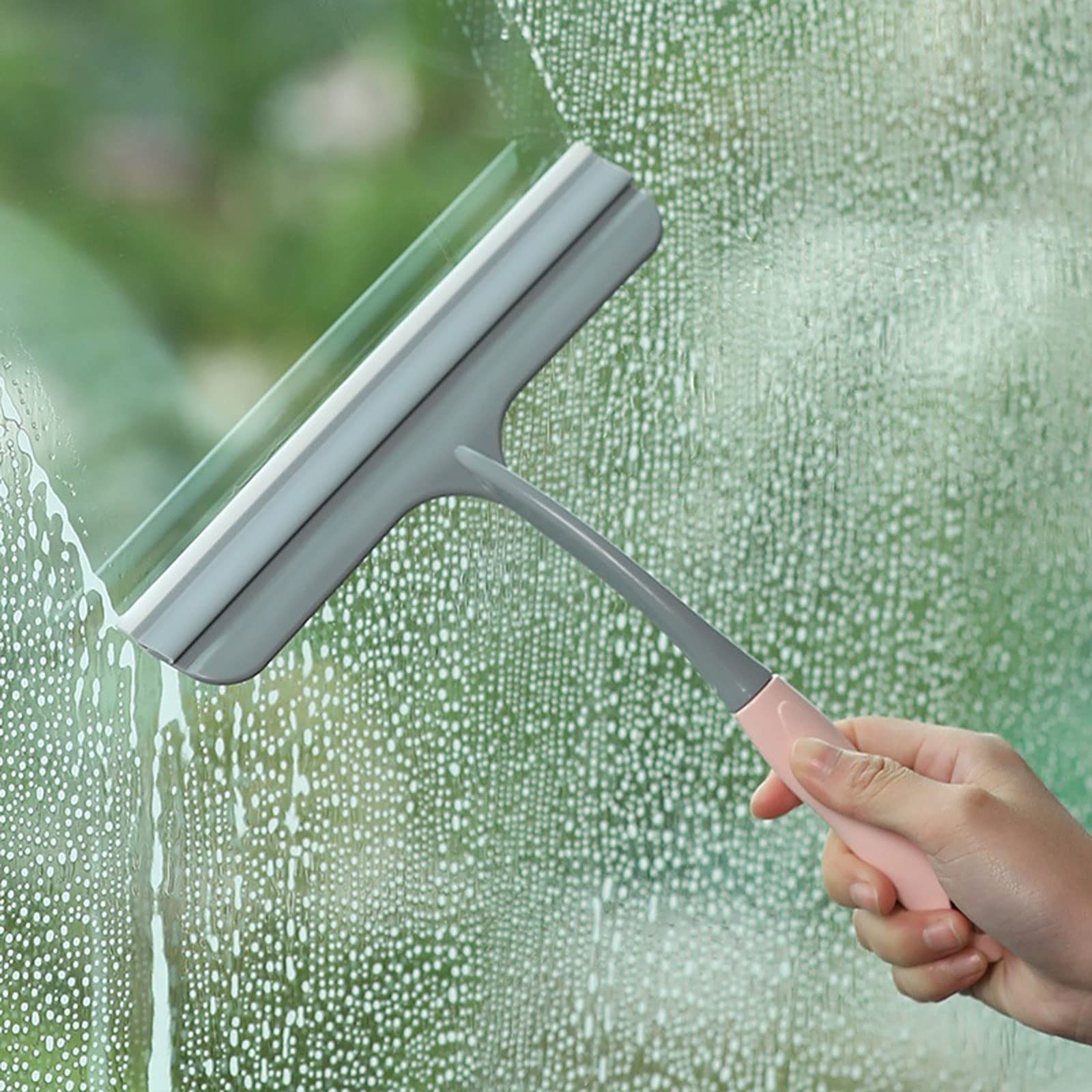 Rasquetas para Ducha, Limpiador de Ventanas Espejo Cristal Antideslizante, enjugador Ducha Silicona PP TPR, Multicolor(Blue)