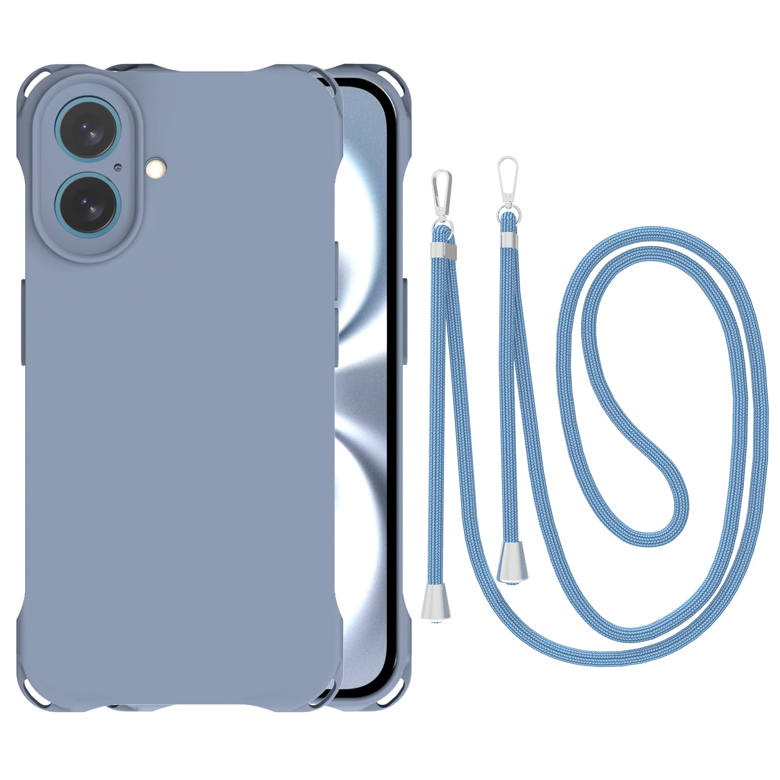 Coque antichoc iPhone 16 Plus bleu cordon réglable pour éviter les chutes de mobile - 8