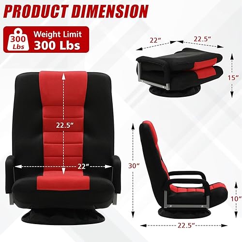 Miniatura 3 de ACIPENSER Silla giratoria para juegos multiusos, para jugar videojuegos, TV, lectura con reposabrazos soporte lumbar y respaldo de 6 posiciones