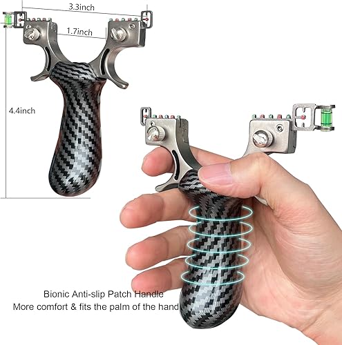 Miniatura 10 de RCZZSUWE Tirachas, juego de disparos de caza para adultos, tirachinas tácticas profesionales de acero inoxidable, catapulta de alta velocidad con
