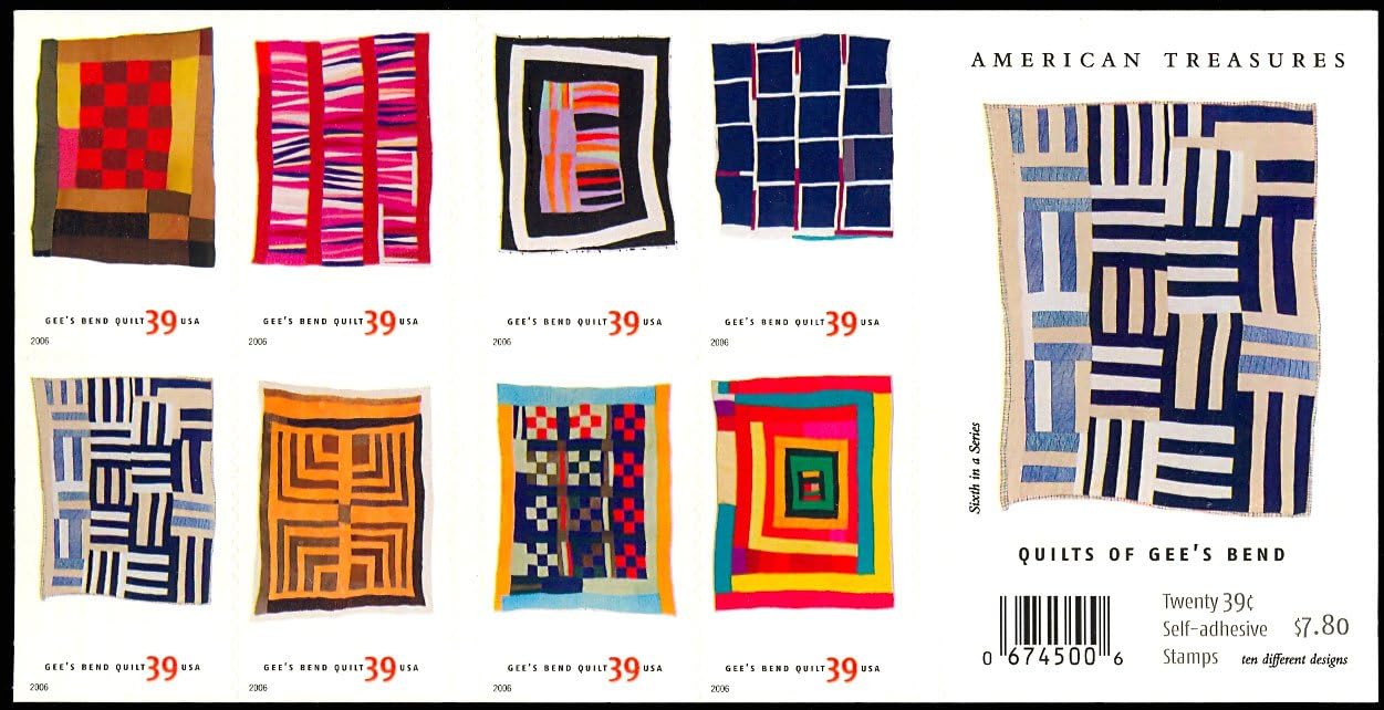 American Treasures Quilts of Gee's Bend Pane of 20 x 39 Cent Stamps Scott 4098b
