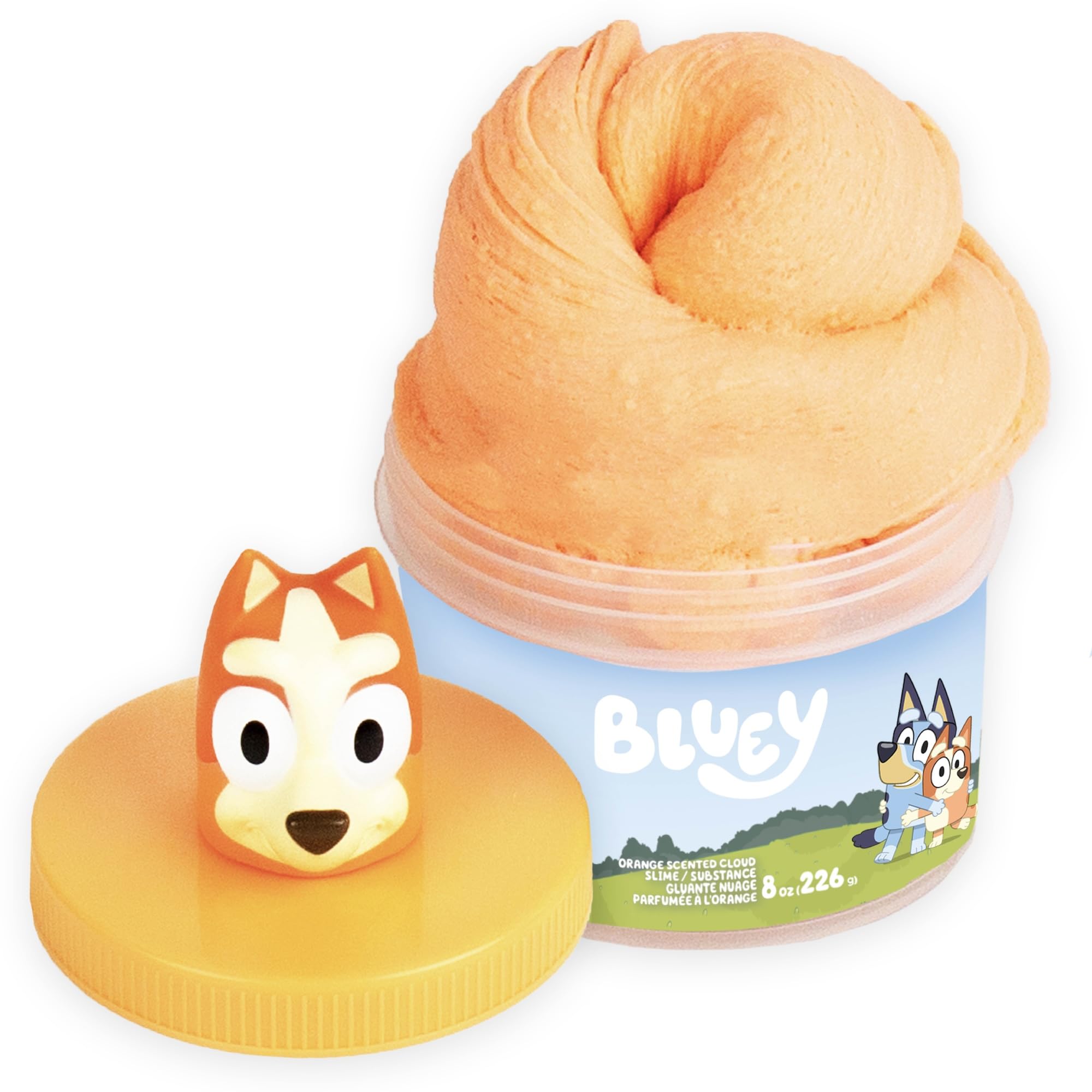 Bingo Premium Cloud Slime - Orange-Scented Fluffy Pre-Made Slime with Mix-Ins, Bluey Party Favors for Kids 8-12, Girls 8-10, Toddler Travel Toys