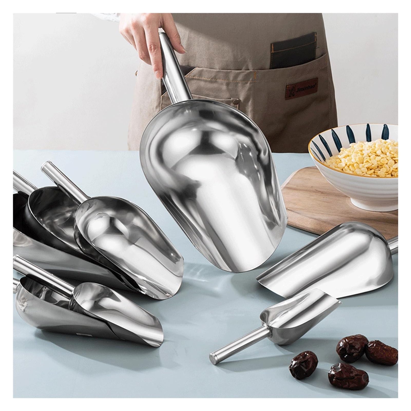 Cuillère à glace en métal for congélateur, 6 pièces Pour Cuisines, Buffets