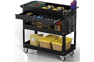 3 Tier Rolling Tool Cart with Drawers