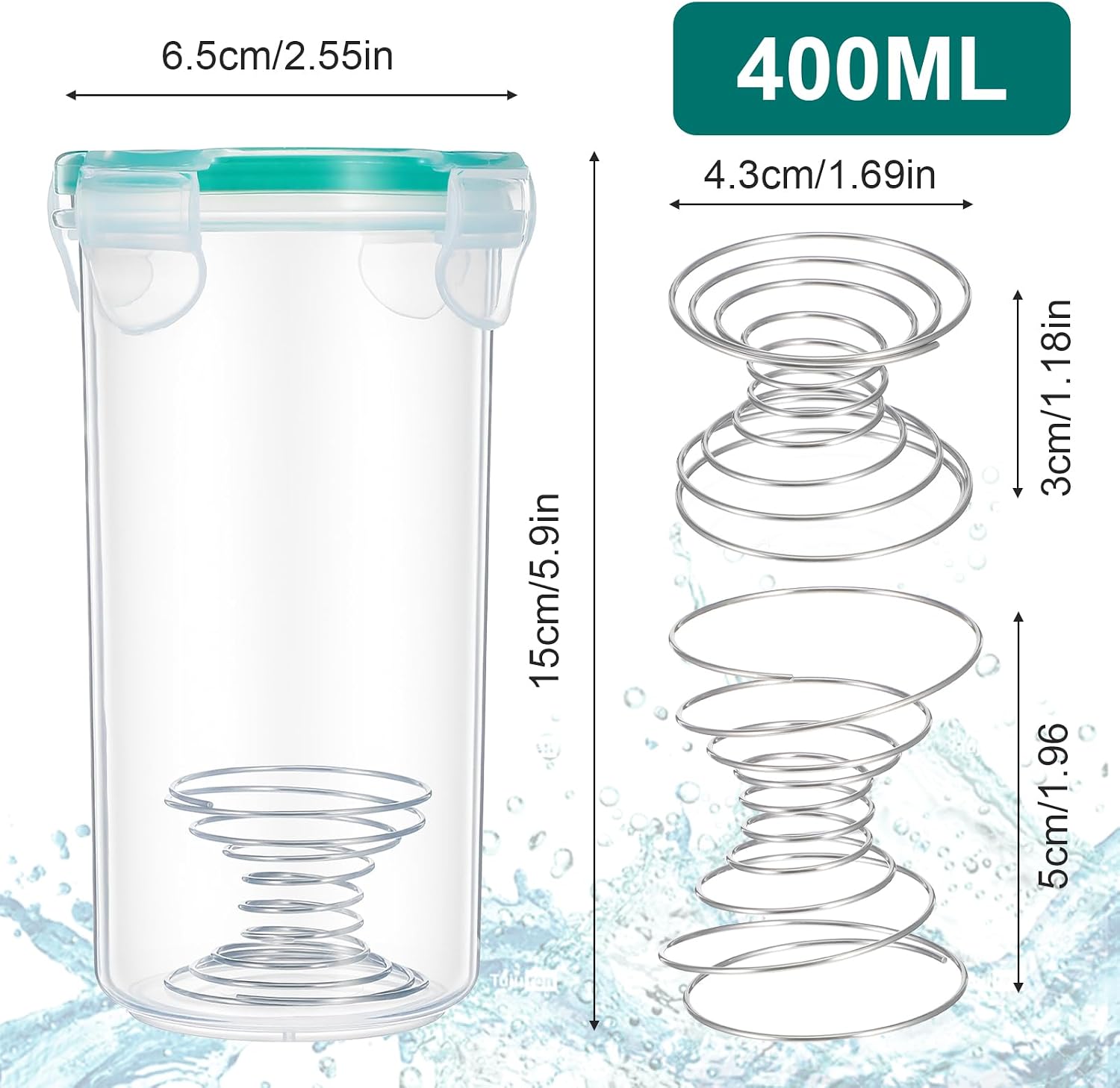 Touch Up Paint Container, 4-Piece Paint Storage Cups with Airtight Lids and Stainless Steel Mixing Balls, 400ml Clear Plastic Cups for Repainting Leftover, Interior and Exterior Use
