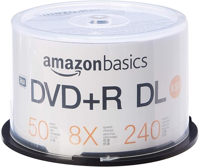 Amazon Basics 8.5GB 8x DVD+R DL - 50-Pack Spindle