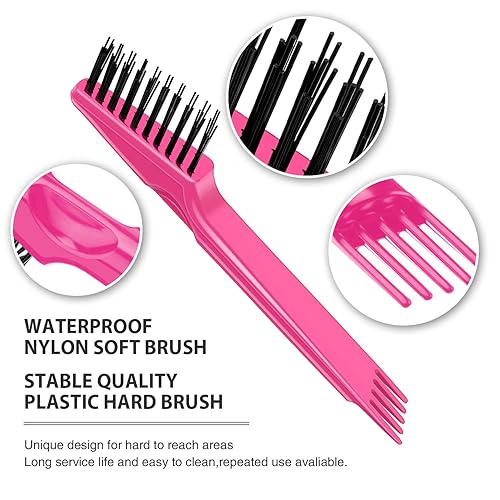 Miniatura 9 de 2 piezas de herramientas de limpieza de cepillos de pelo, peine de limpieza, cepillo limpiador de cepillos de pelo, mini removedor de cepillos de