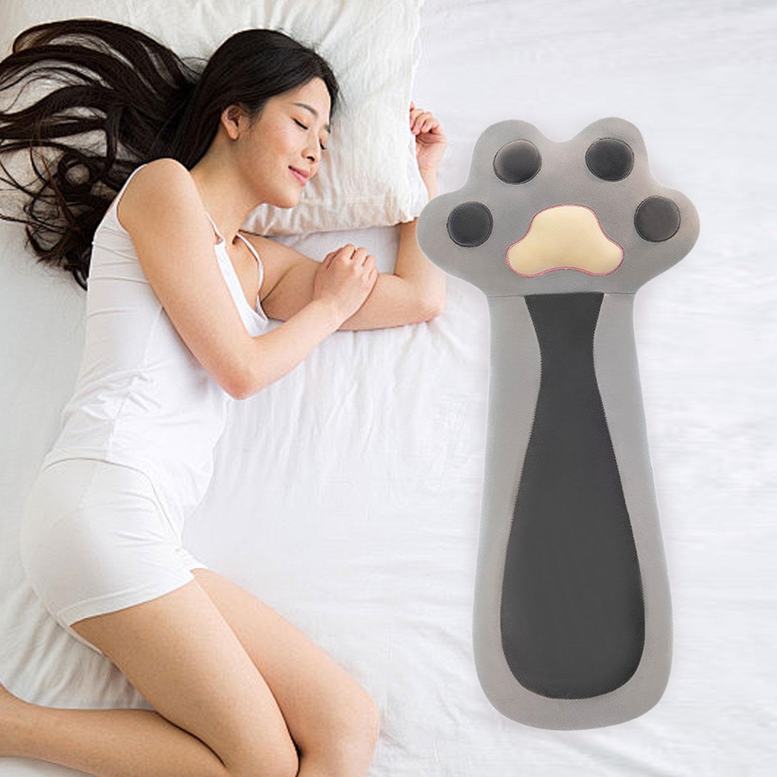 Cuscino di Peluche a Forma di Zampa di Gatto, Animale Imbottito a Corpo Lungo, Coperta di Peluche a Forma di Gatto, Simpatico Giocattolo di Peluche PE, Grigio