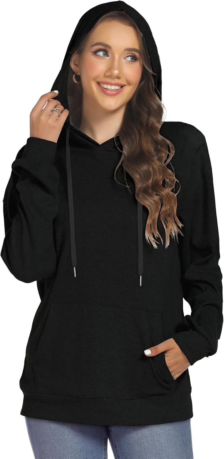Women's Hoodies Long Sleeve Sweatshirts Drawstring Pullover Tops with Pocket Casual Loose Blouses Tunic - Image 7