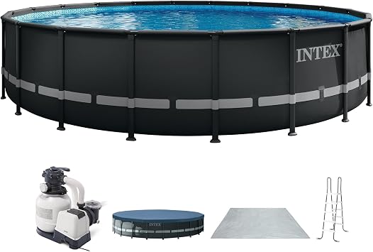 INTEX Ultra XTR 26 ft x 52 in Above Ground Pool Set, Round Swimming Pool with Steel Frame, 2800 GPH Sand Filter Pump, Ladder, Cover, Ground Cloth