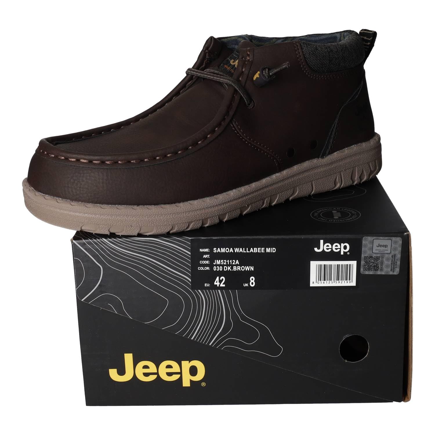 Jeep JM52112A Botines Casuales Hombre Jeep marrón con Suela Beige Antideslizante y Ajuste con Cordones Hombre Botas-Botines