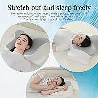 Vista 2 de Almohada cervical para aliviar el dolor de cuello – Almohada ergonómica de espuma viscoelástica de contorno 3D – Soporte de cuello y hombro, funda